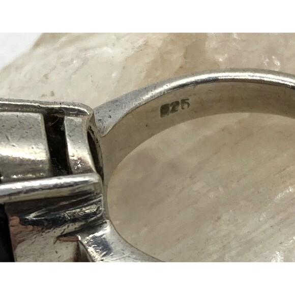 Dark Brown Smoky Quartz Solitaire Ring Size 9 Sterling Silver 925 Ring 7g - Picture 9 of 13